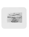 Helicopter Sketch Mousepad-TooLoud-White-Davson Sales