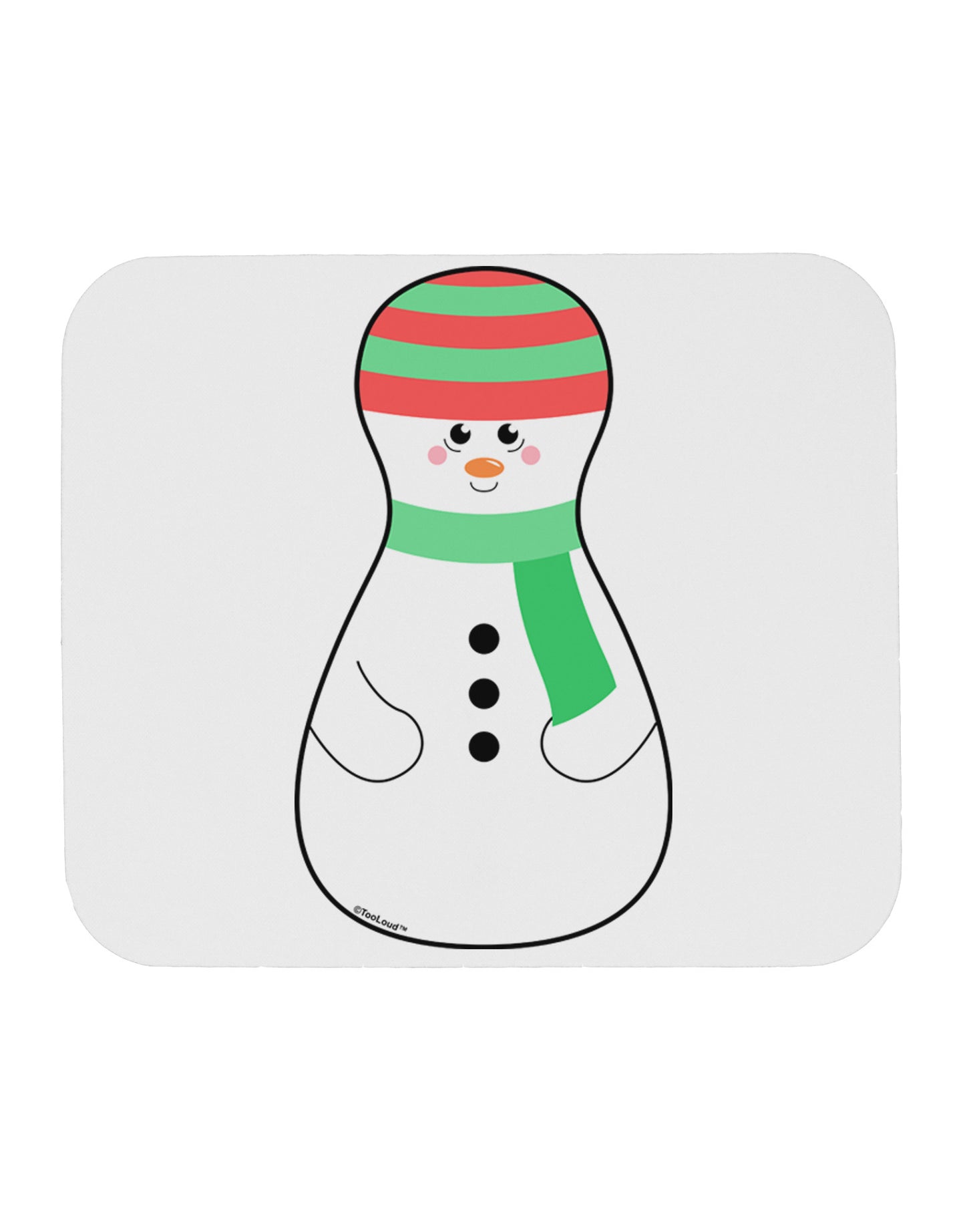 Cute Snowman Matryoshka Nesting Doll - Christmas Mousepad-TooLoud-White-Davson Sales