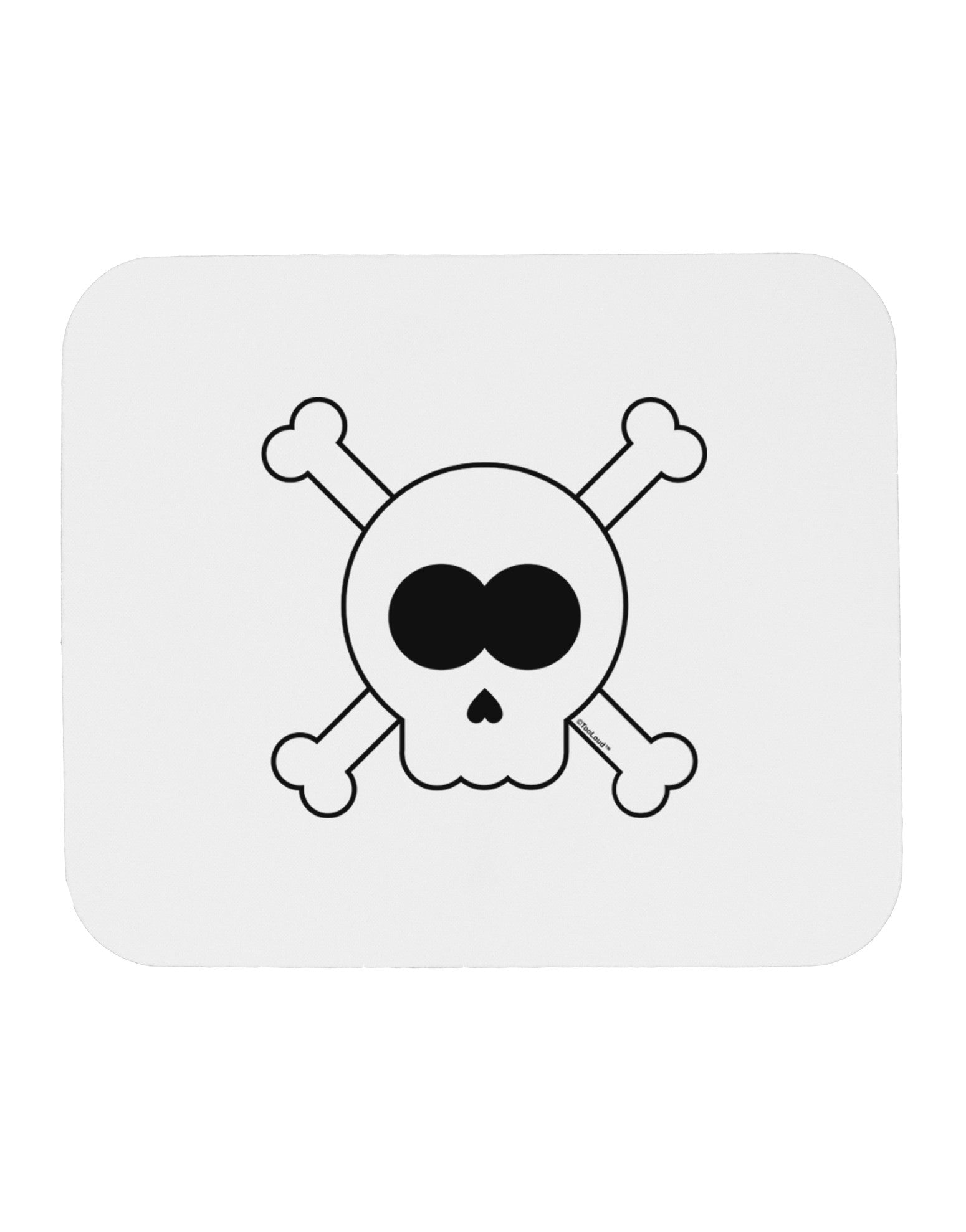 Skull and Crossbones Halloween Mousepad-TooLoud-White-Davson Sales