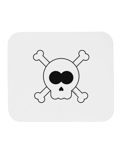 Skull and Crossbones Halloween Mousepad-TooLoud-White-Davson Sales