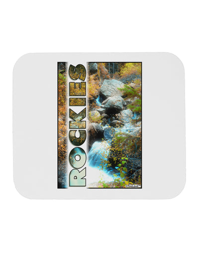 Rockies Waterfall with Text Mousepad-TooLoud-White-Davson Sales