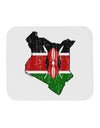 Kenya Flag Silhouette Distressed Mousepad-TooLoud-White-Davson Sales