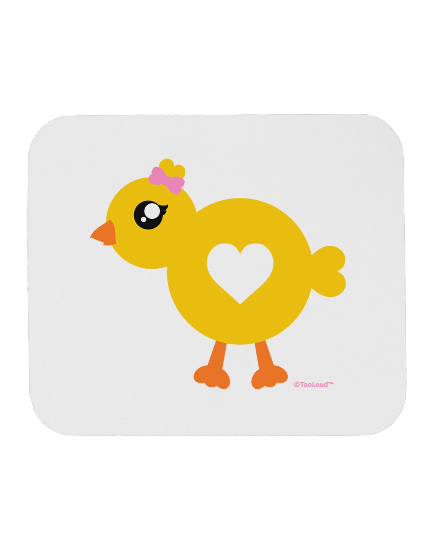 Cute Chick with Bow Mousepad by TooLoud-TooLoud-White-Davson Sales