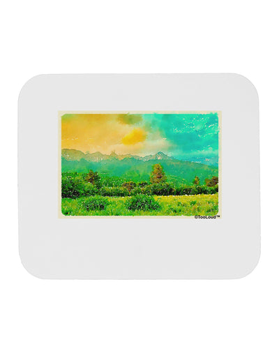 Mountain Sunset Watercolor Mousepad-TooLoud-White-Davson Sales