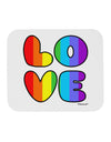 Rainbow LOVE Text Mousepad by TooLoud-TooLoud-White-Davson Sales