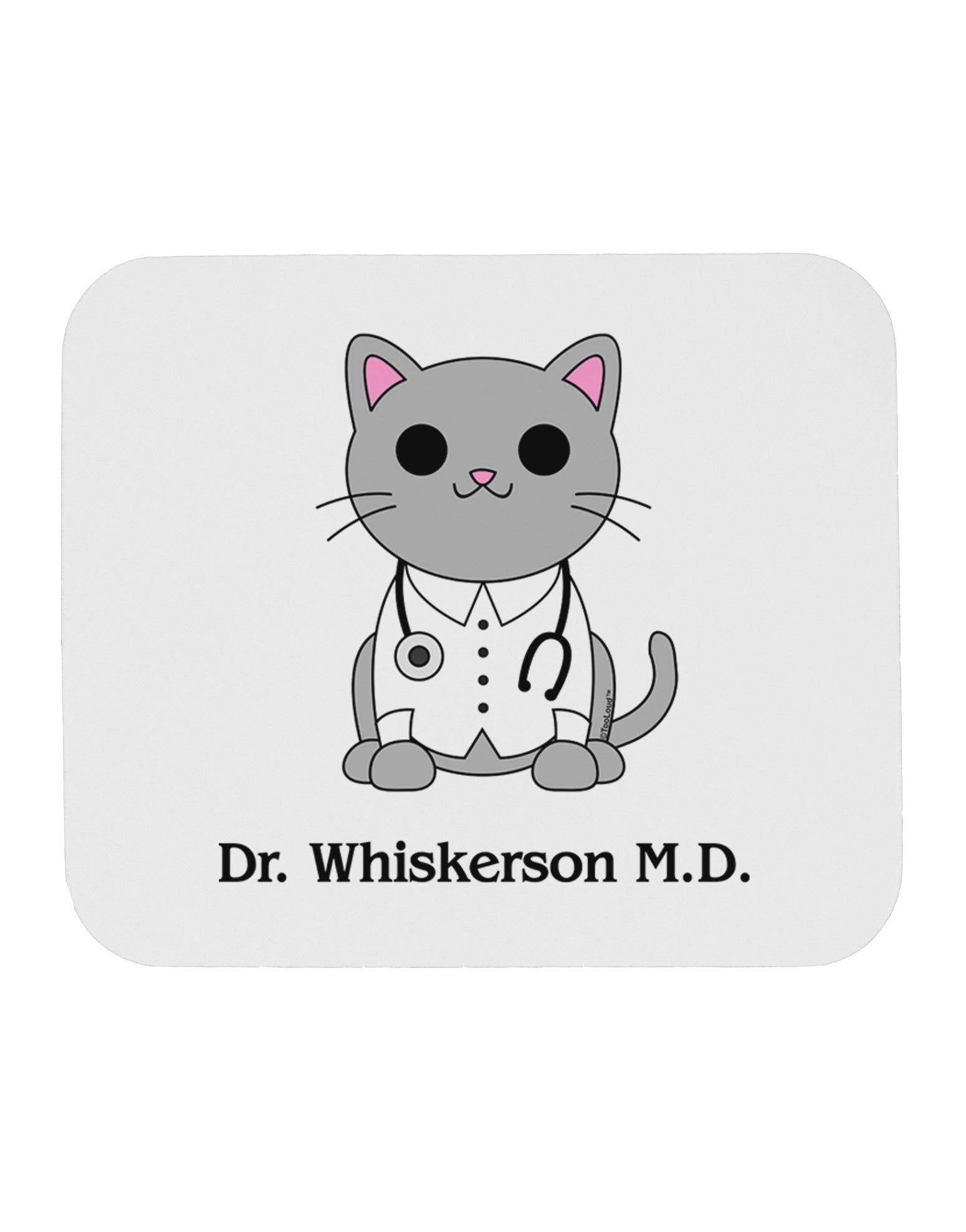 Dr Whiskerson MD - Cute Cat Design Mousepad by TooLoud-TooLoud-White-Davson Sales