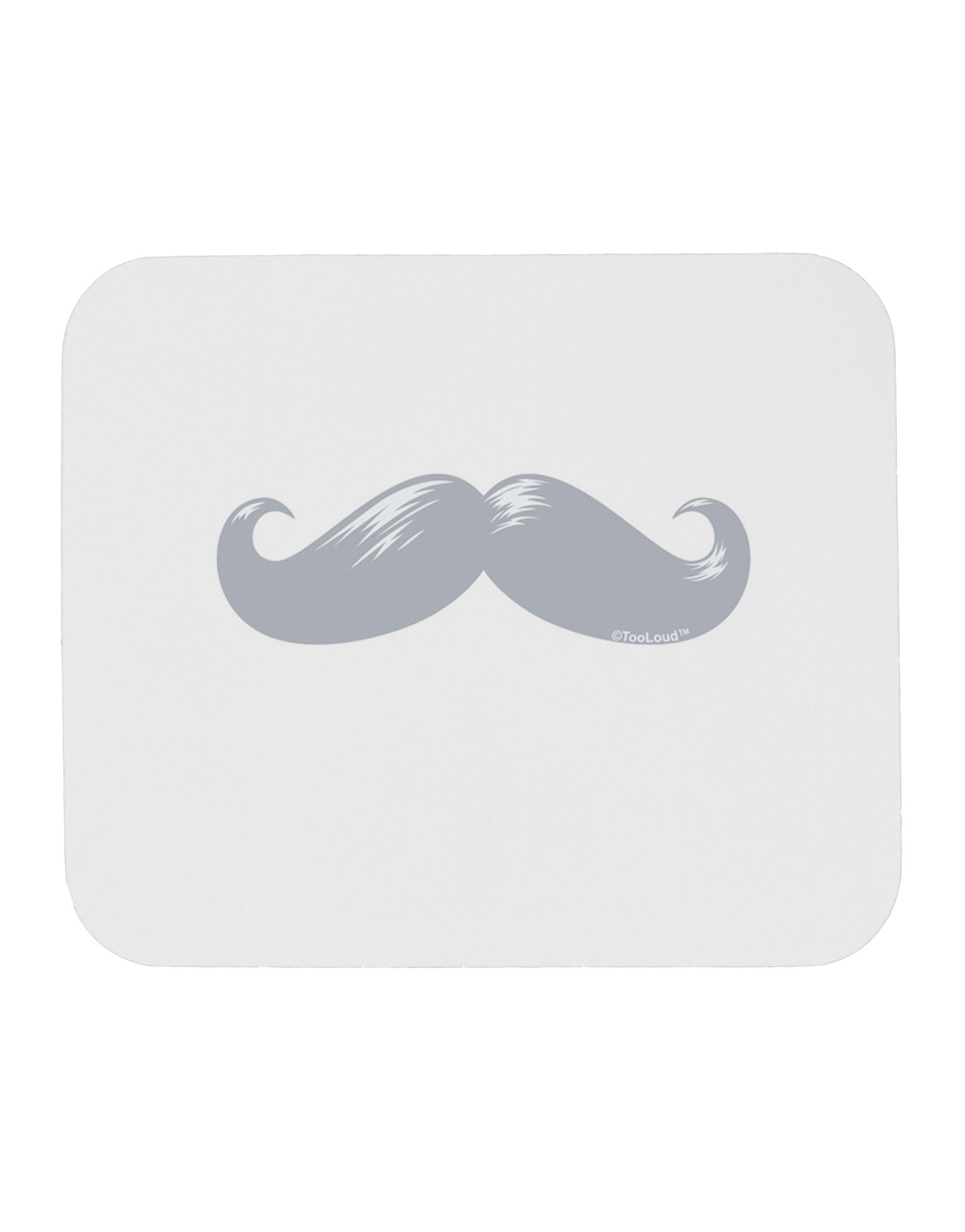 Big Silver White Mustache Mousepad-TooLoud-White-Davson Sales