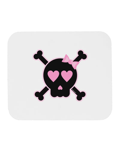 Pink and Black Crossbones Girl Mousepad-TooLoud-White-Davson Sales