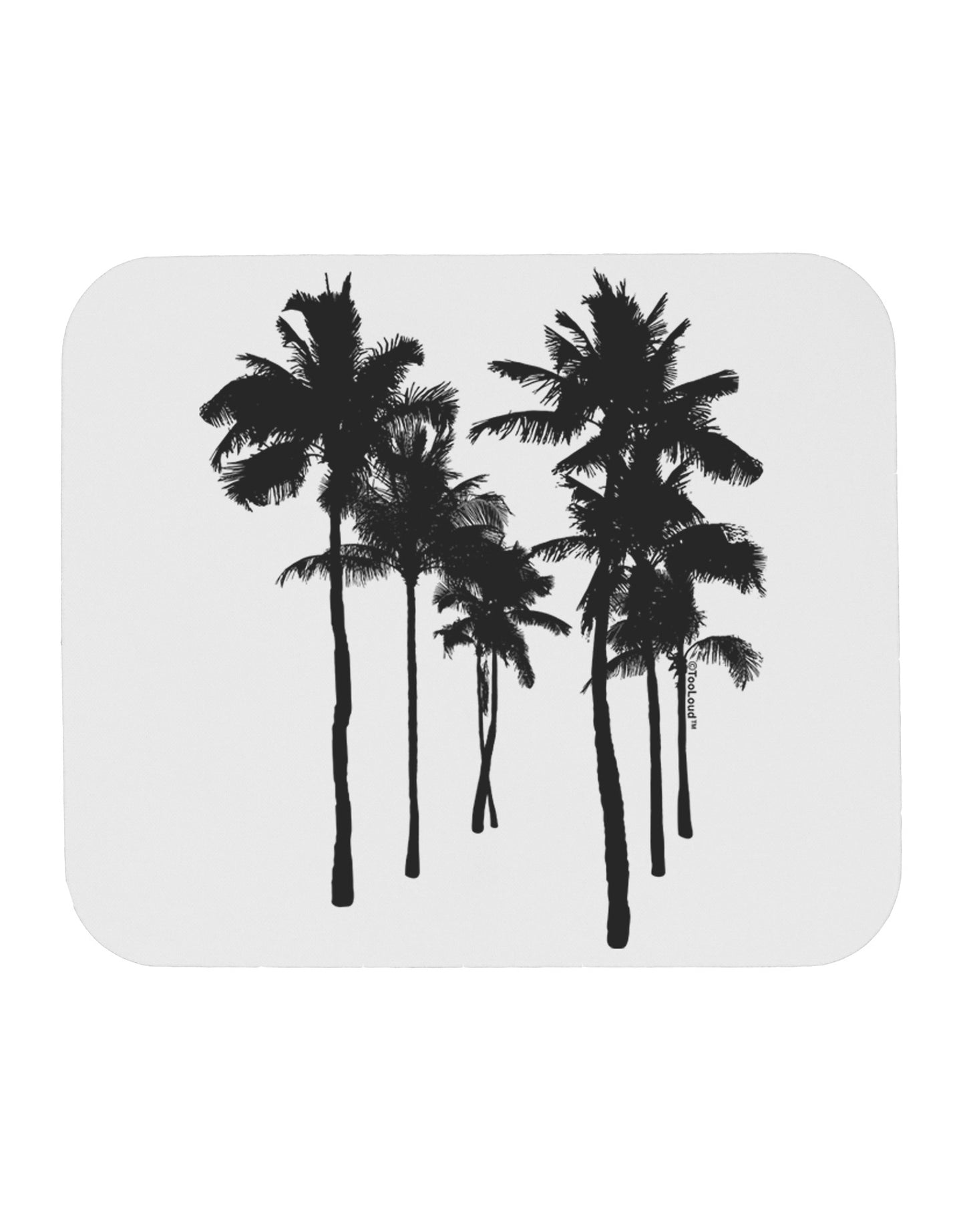 Palm Rows Silhouette Mousepad-TooLoud-White-Davson Sales