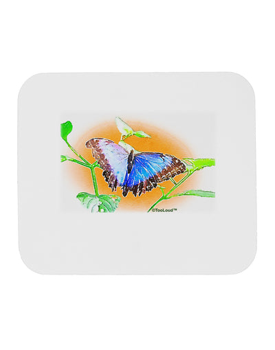 Blue Watercolor Butterfly Mousepad-TooLoud-White-Davson Sales