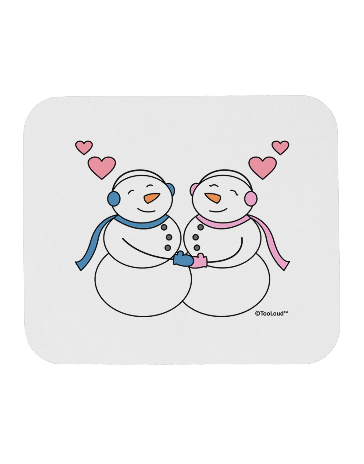 Cute Snowman and Snowwoman Couple Mousepad by TooLoud-TooLoud-White-Davson Sales