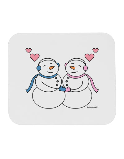 Cute Snowman and Snowwoman Couple Mousepad by TooLoud-TooLoud-White-Davson Sales