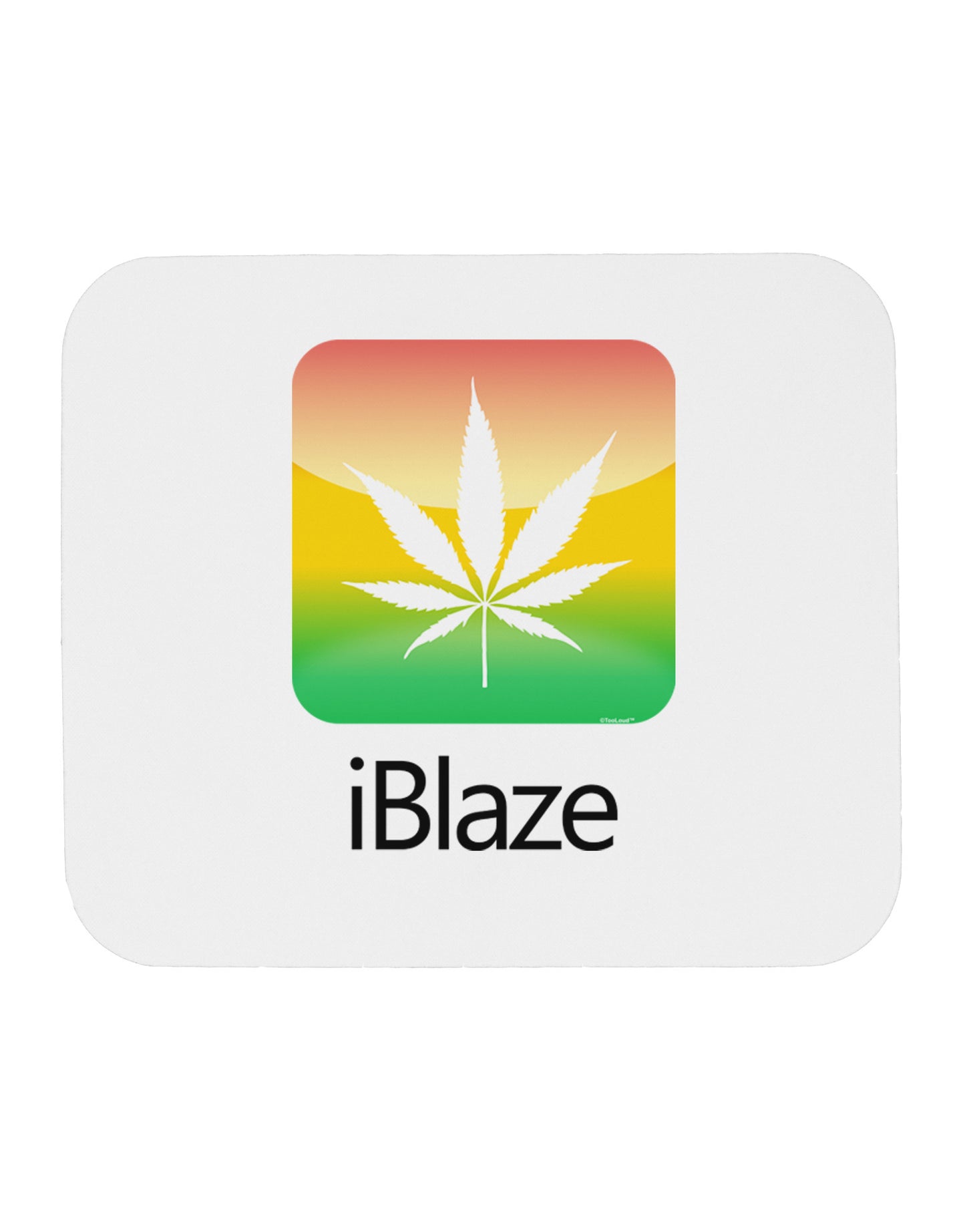 iBlaze Logo - Marijuana Leaf Mousepad-TooLoud-White-Davson Sales