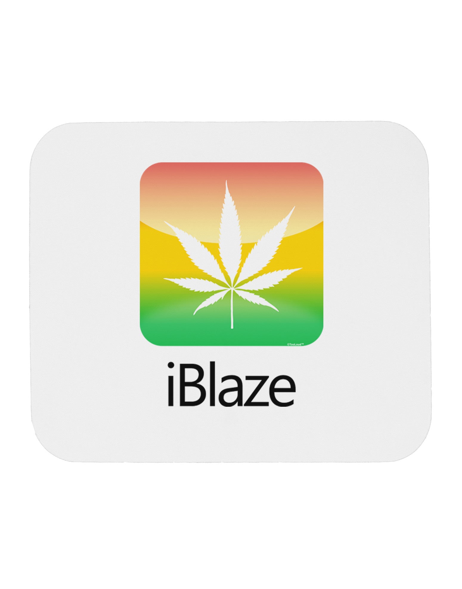 iBlaze Logo - Marijuana Leaf Mousepad-TooLoud-White-Davson Sales