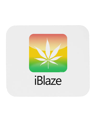 iBlaze Logo - Marijuana Leaf Mousepad-TooLoud-White-Davson Sales