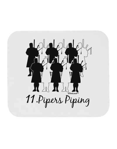 Eleven Pipers Piping Text Mousepad-TooLoud-White-Davson Sales