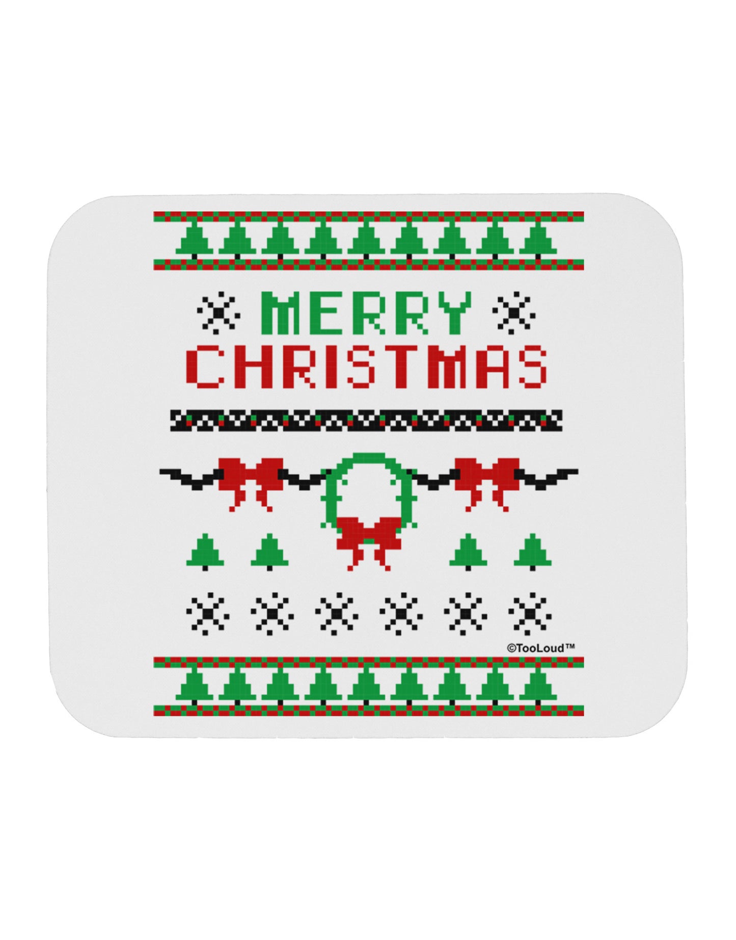 Merry Christmas Ugly Christmas Sweater Mousepad-TooLoud-White-Davson Sales