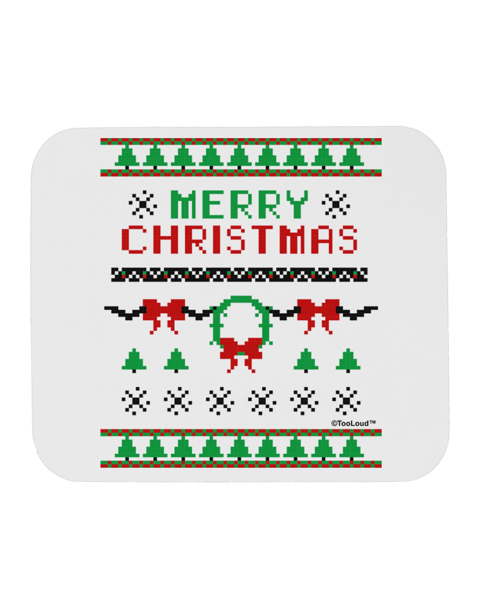 Merry Christmas Ugly Christmas Sweater Mousepad-TooLoud-White-Davson Sales