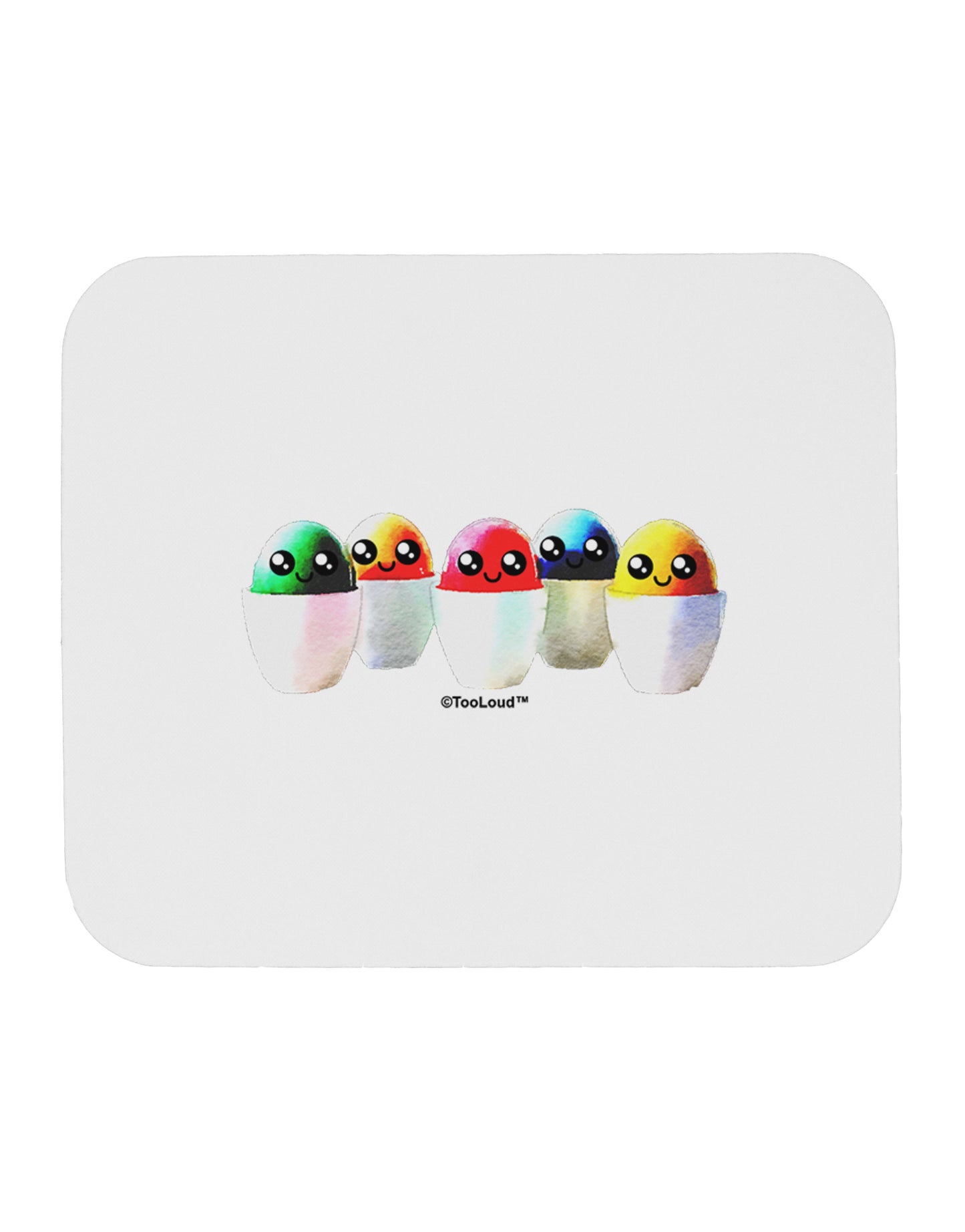 Kawaii Easter Eggs - No Text Mousepad by TooLoud-TooLoud-White-Davson Sales
