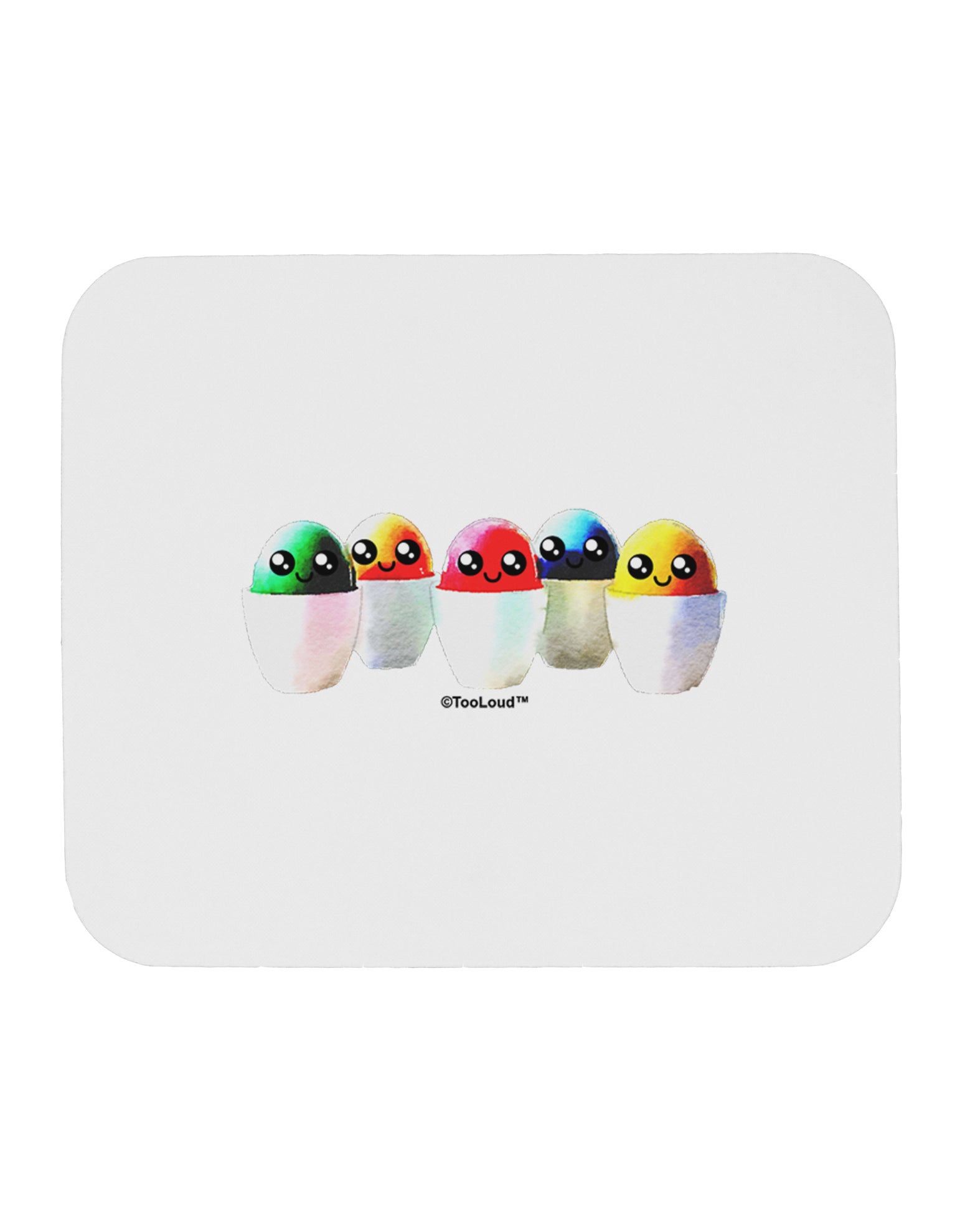 Kawaii Easter Eggs - No Text Mousepad by TooLoud-TooLoud-White-Davson Sales