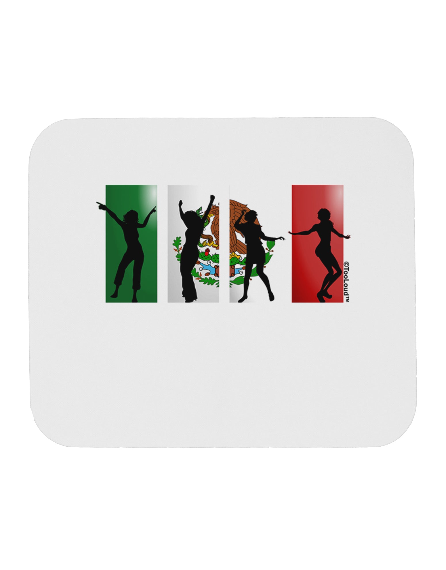 Mexican Flag - Dancing Silhouettes Mousepad by TooLoud-TooLoud-White-Davson Sales