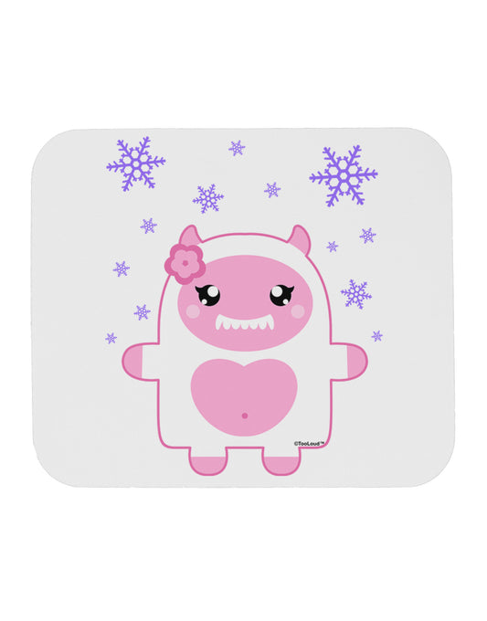 Cute Abominable Snowman Girl Yeti - Christmas Mousepad-TooLoud-White-Davson Sales
