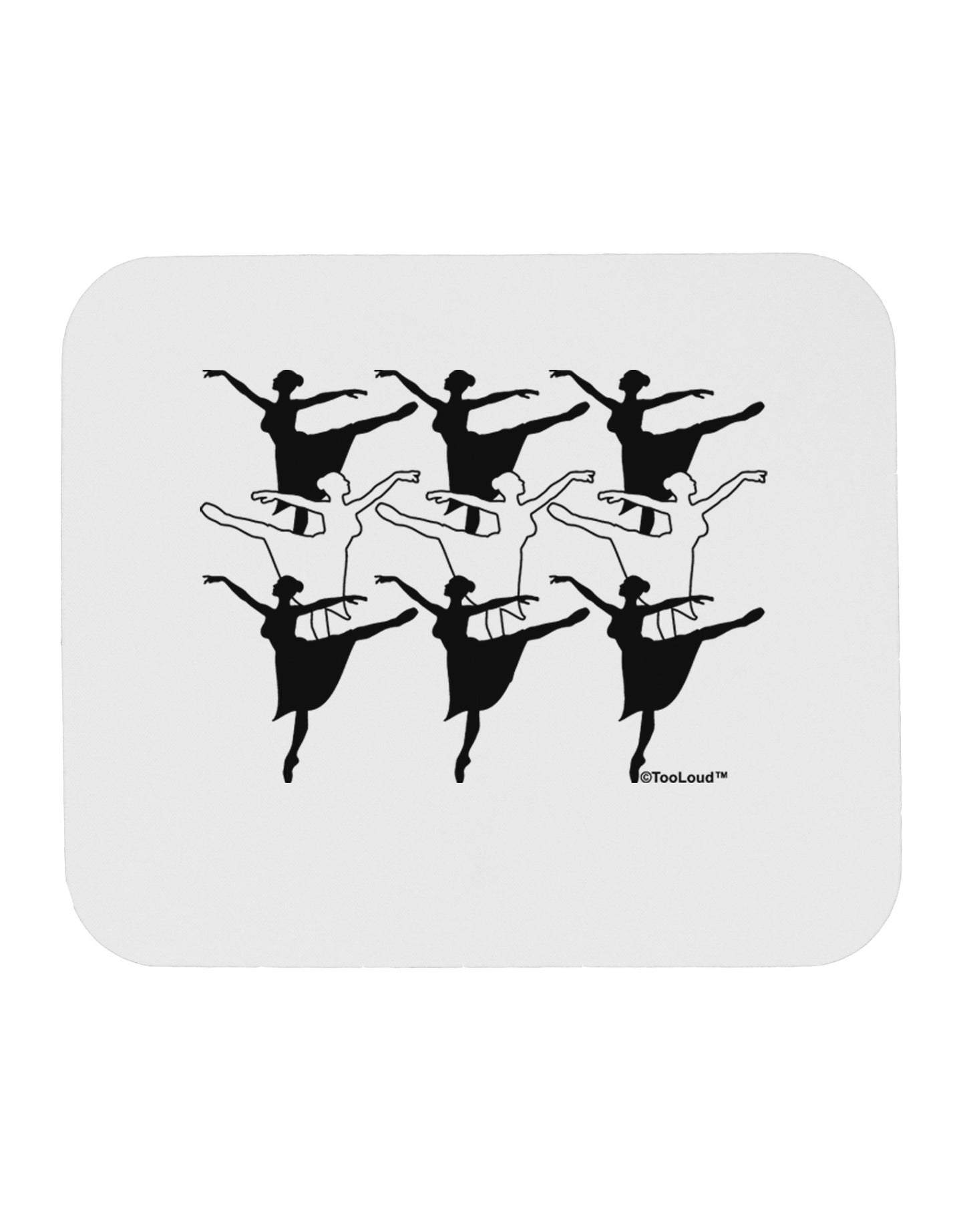 Nine Ladies Dancing Mousepad-TooLoud-White-Davson Sales