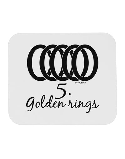 Five Golden Rings Text Mousepad-TooLoud-White-Davson Sales