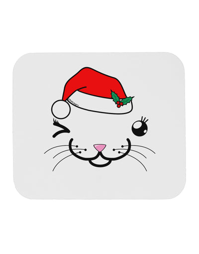 Kyu-T Face Kattia Santa Hat Girl Cat Mousepad-TooLoud-White-Davson Sales