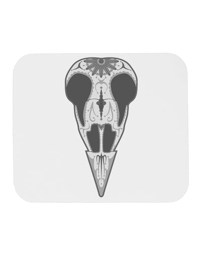 Black and White Mystic Bird Skull Day of the Dead Mousepad-TooLoud-White-Davson Sales