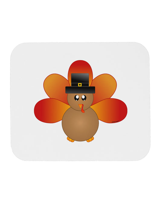 Cute Pilgrim Turkey Thanksgiving Mousepad-TooLoud-White-Davson Sales
