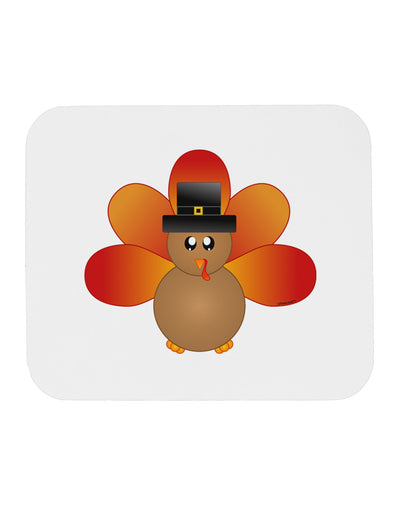 Cute Pilgrim Turkey Thanksgiving Mousepad-TooLoud-White-Davson Sales