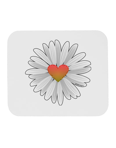 Pretty Daisy Heart Mousepad-Mousepads-TooLoud-Davson Sales