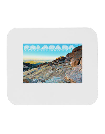 CO Rockies View with Text Mousepad-TooLoud-White-Davson Sales