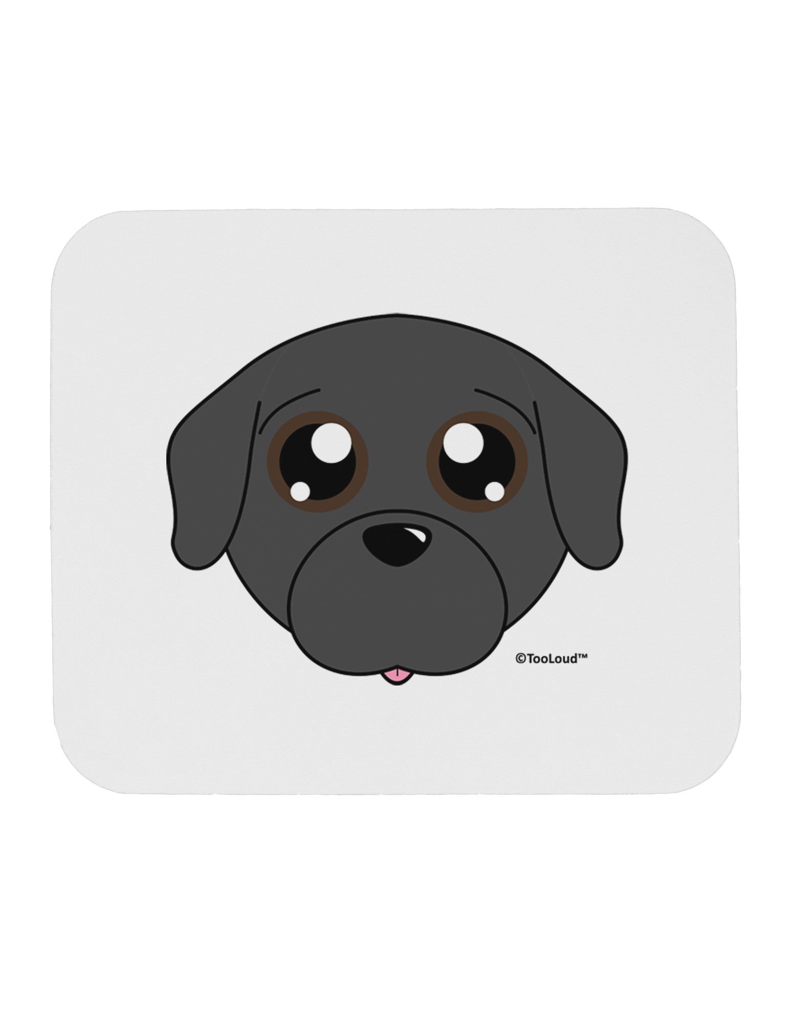Cute Pug Dog - Black Mousepad by TooLoud-TooLoud-White-Davson Sales