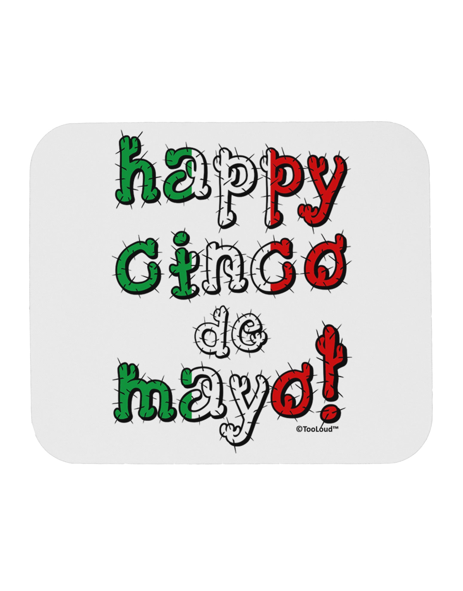 Happy Cinco de Mayo - Cactus Design Mousepad by TooLoud-TooLoud-White-Davson Sales