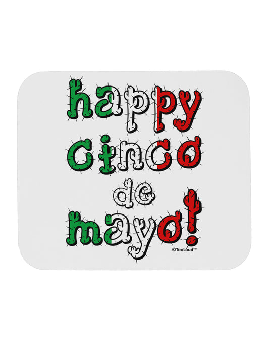 Happy Cinco de Mayo - Cactus Design Mousepad by TooLoud-TooLoud-White-Davson Sales