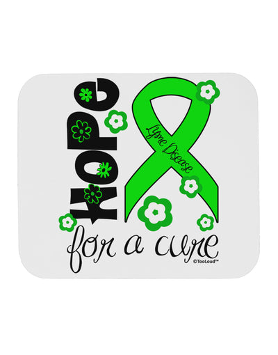 Hope for a Cure - Lime Green Ribbon Lyme Disease - Flowers Mousepad-TooLoud-White-Davson Sales