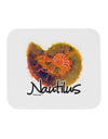 Nautilus Fossil Watercolor Text Mousepad-TooLoud-White-Davson Sales