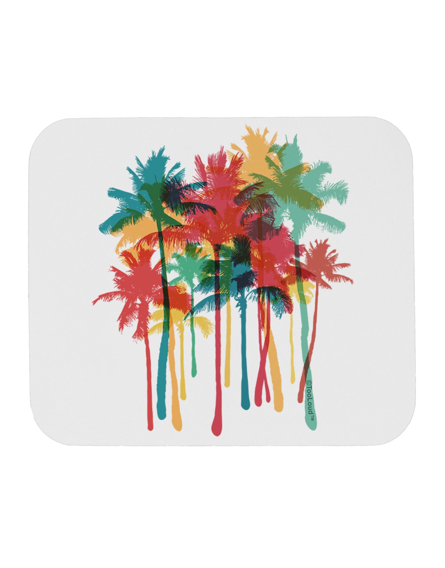 Paint Splash Palm Trees Mousepad-TooLoud-White-Davson Sales