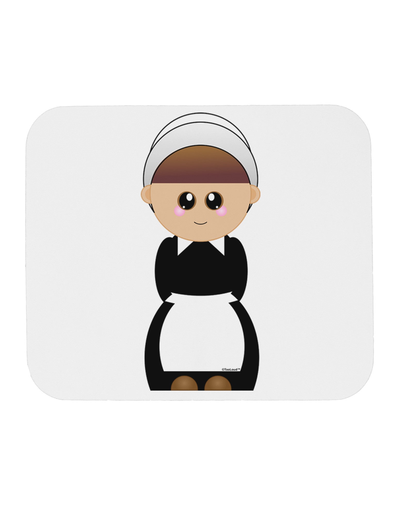 Cute Pilgrim Girl Thanksgiving Mousepad-TooLoud-White-Davson Sales