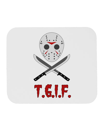 Scary Mask With Machete - TGIF Mousepad-TooLoud-White-Davson Sales