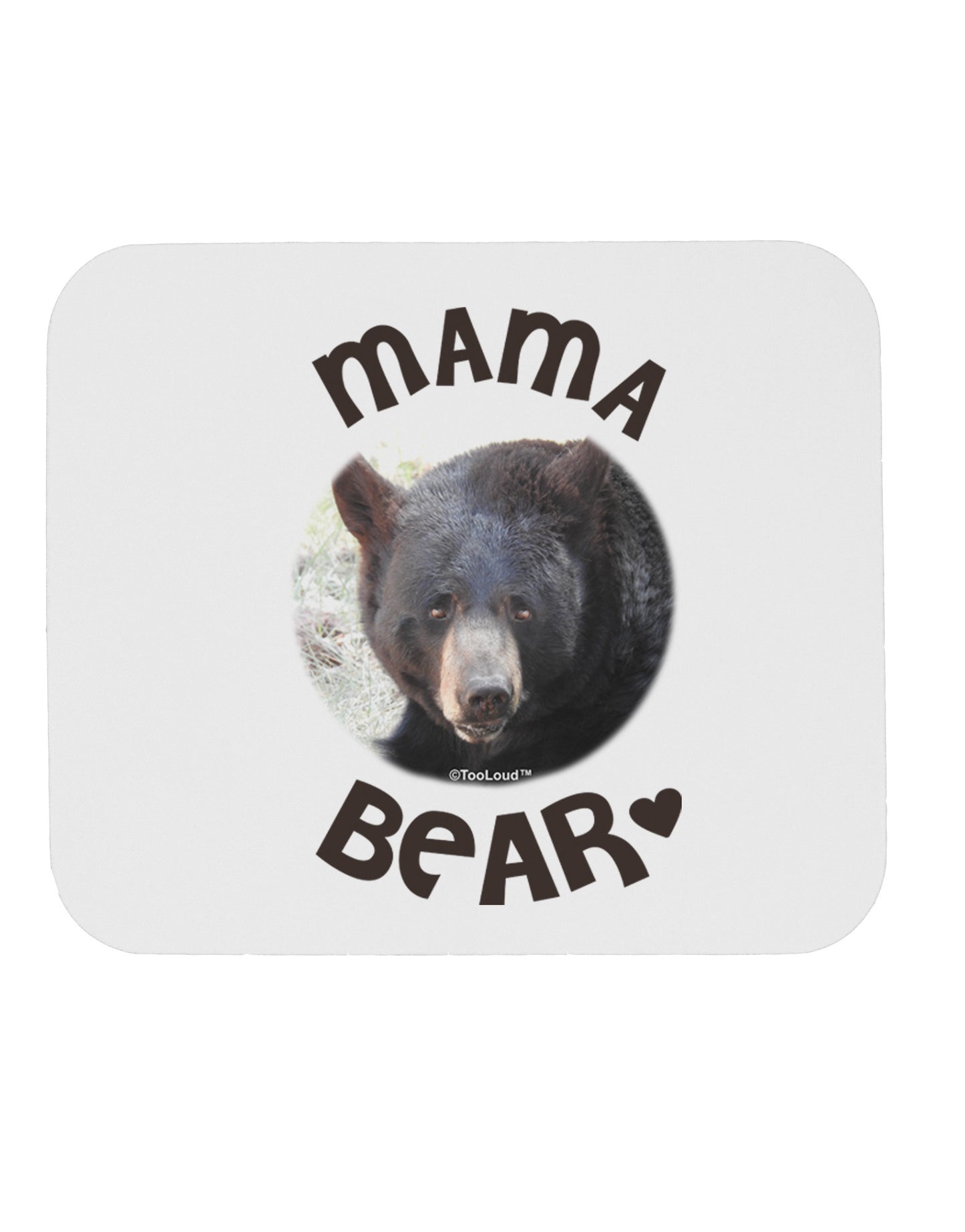 Black Bear - Mama Bear Mousepad-TooLoud-White-Davson Sales