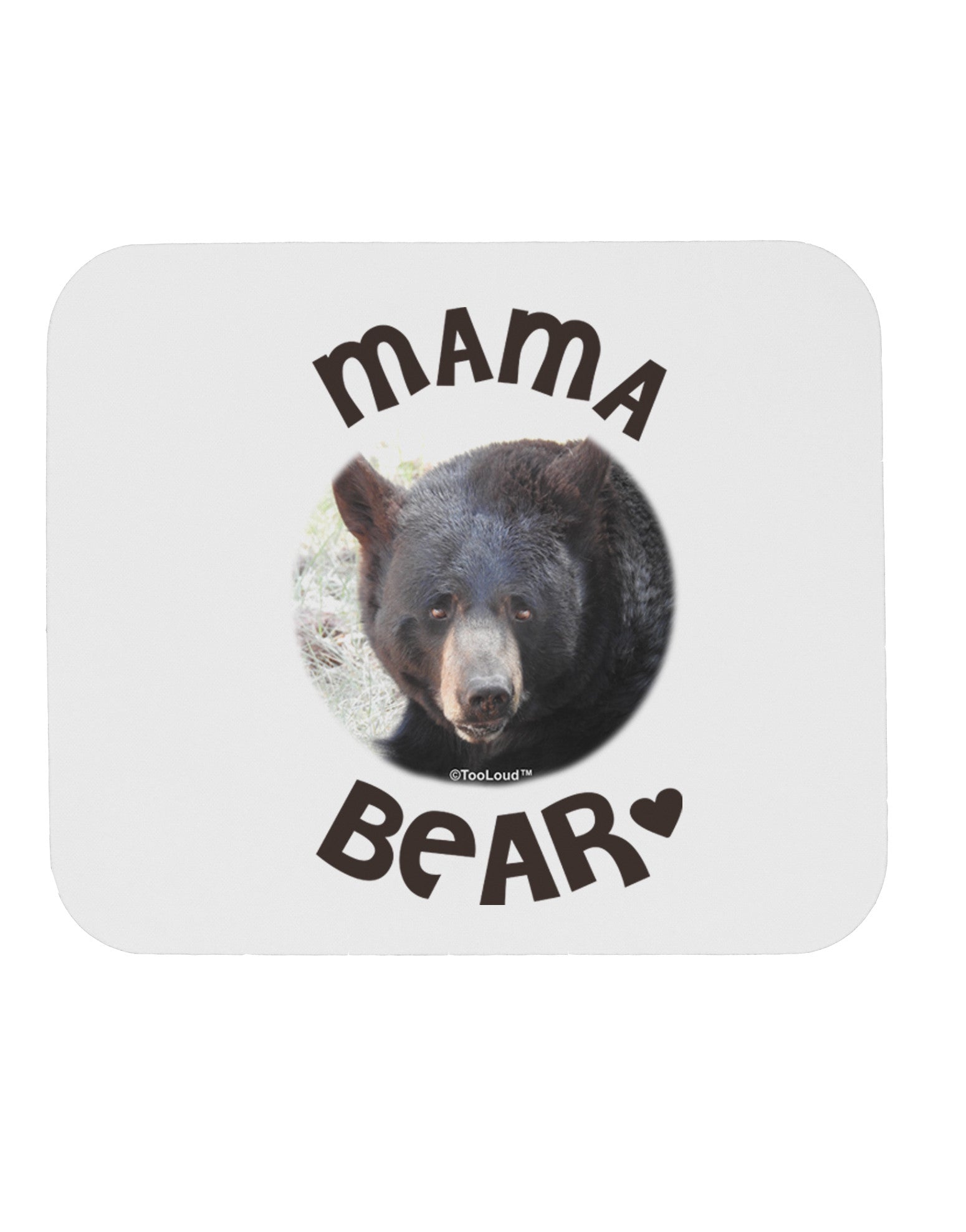 Black Bear - Mama Bear Mousepad-TooLoud-White-Davson Sales