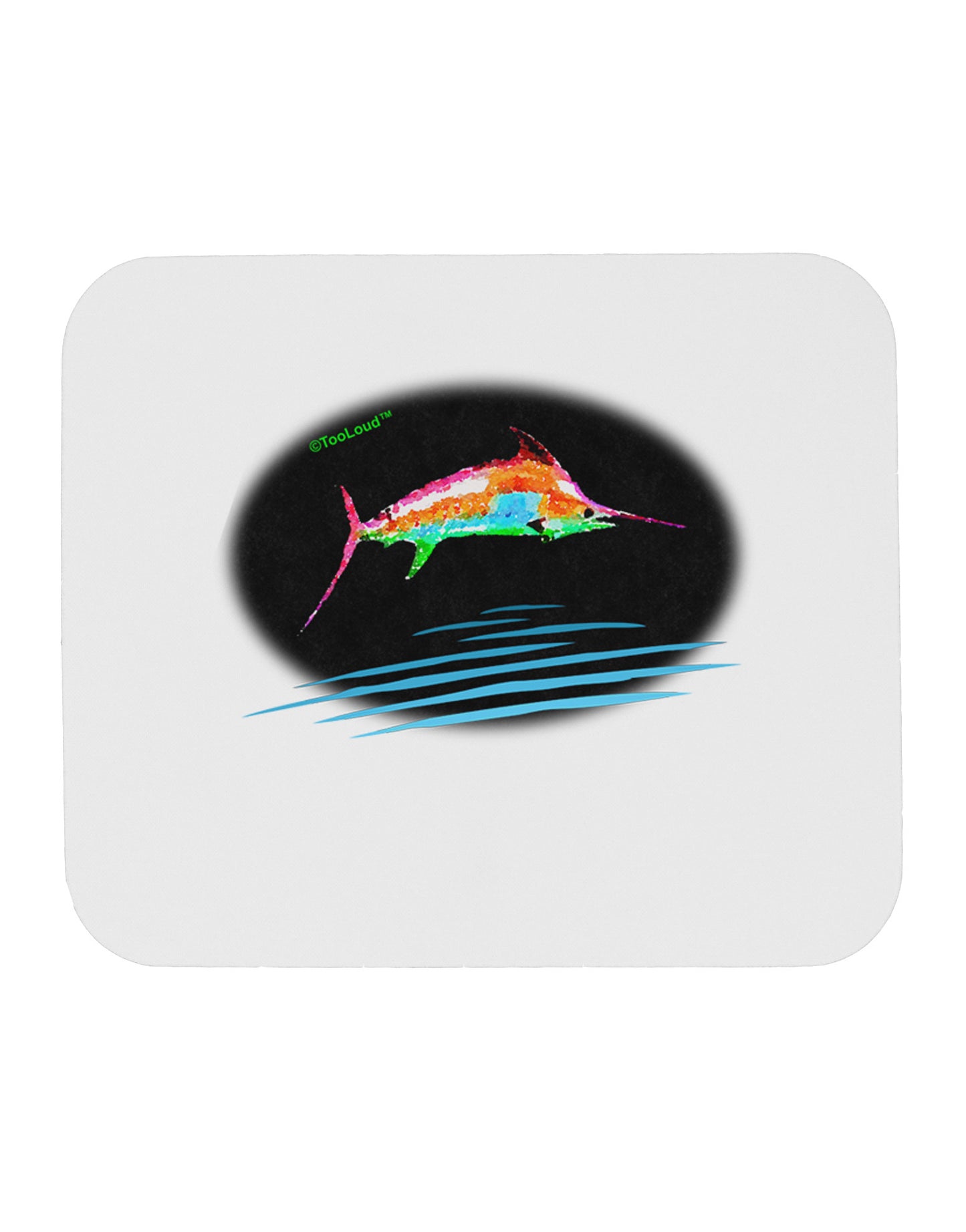 Colorful Swordfish Watercolor Mousepad-TooLoud-White-Davson Sales