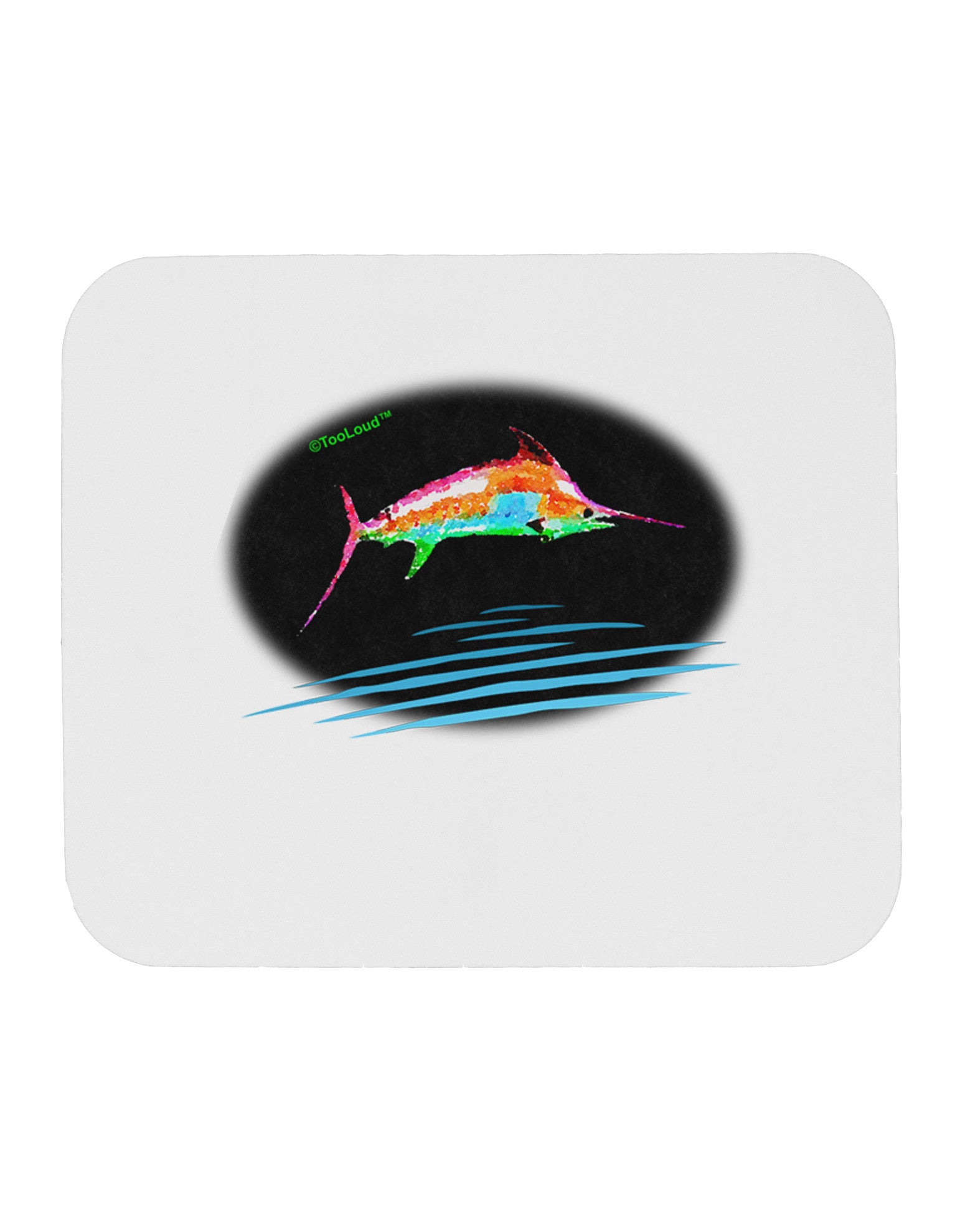 Colorful Swordfish Watercolor Mousepad-TooLoud-White-Davson Sales