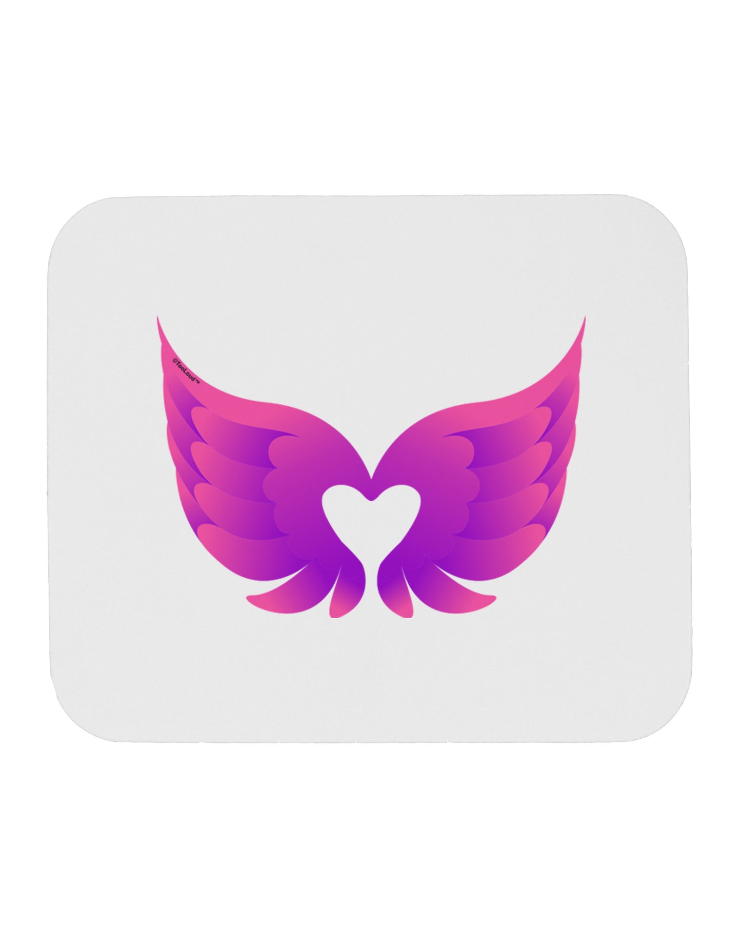 Cute Angel Wings Pair Heart Mousepad-TooLoud-White-Davson Sales