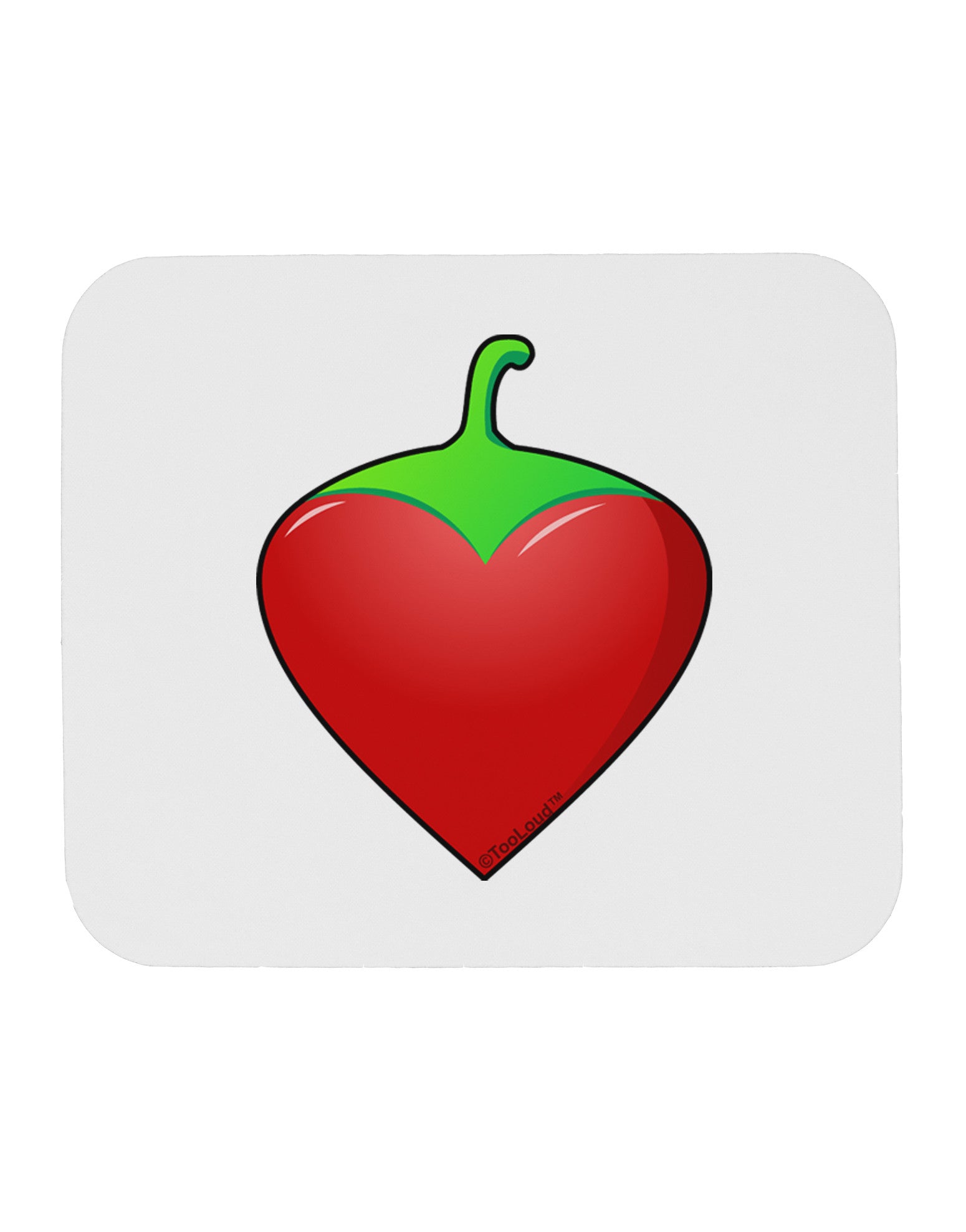 Chili Pepper Heart Mousepad-TooLoud-White-Davson Sales