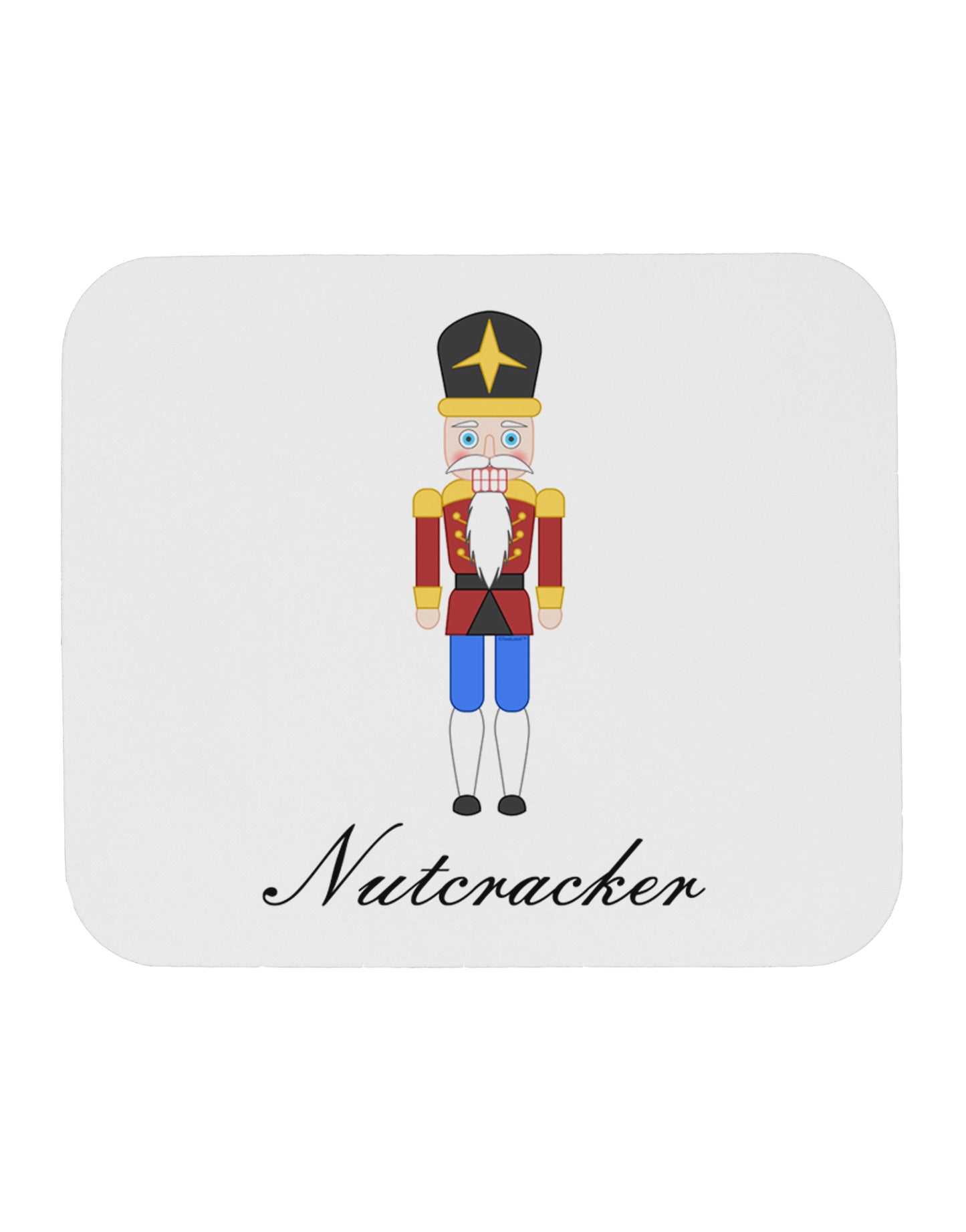 Nutcracker Design - Red Gold Black Text Mousepad-TooLoud-White-Davson Sales