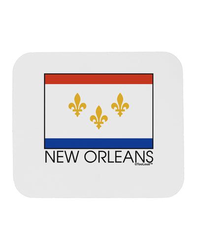 New Orleans Louisiana Flag Text Mousepad-TooLoud-White-Davson Sales